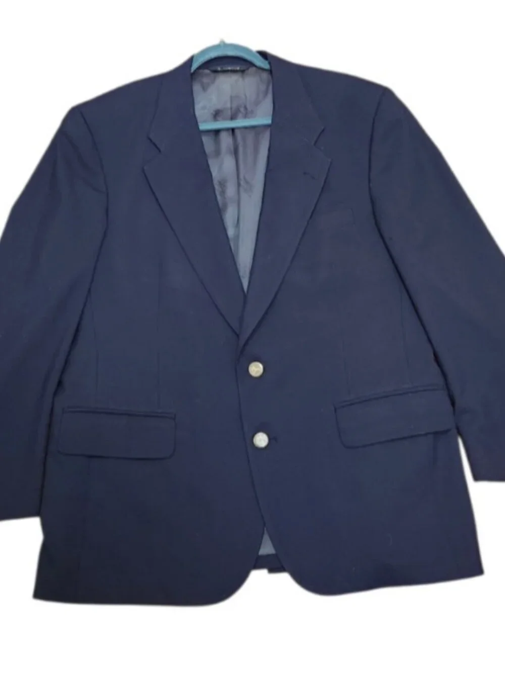 Burberrys Blazer Men Navy 100% Wool Gold Buttons Classic Sport Coat No Size Tag